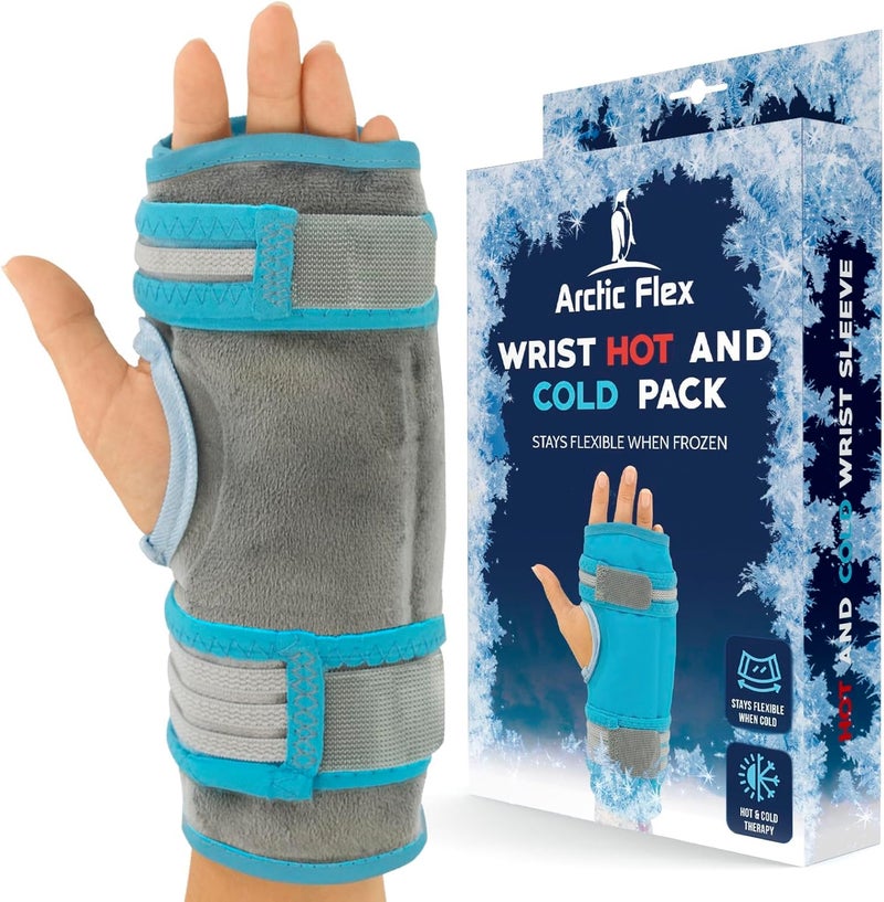 Arctic Flex Wrist Ice Pack Wrap  Hot  Cold Therapy Brace For Hand  Soft Gel For Pain Relief Rheumatoid Arhtritis Surgery Swelling  Sprains  Adjustable Straps For Heating Or Cooling Compression - Image 1