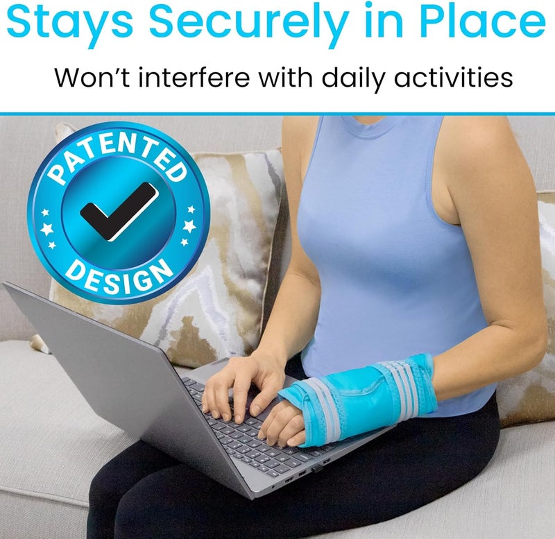 Arctic Flex Wrist Ice Pack Wrap  Hot  Cold Therapy Brace For Hand  Soft Gel For Pain Relief Rheumatoid Arhtritis Surgery Swelling  Sprains  Adjustable Straps For Heating Or Cooling Compression - Image 3