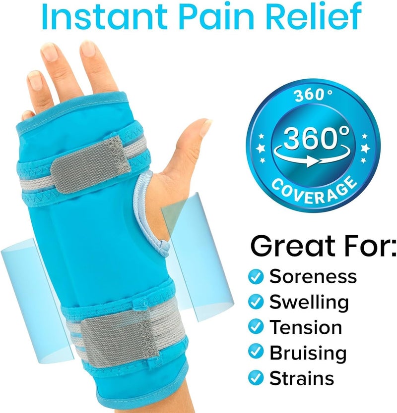 Arctic Flex Wrist Ice Pack Wrap  Hot  Cold Therapy Brace For Hand  Soft Gel For Pain Relief Rheumatoid Arhtritis Surgery Swelling  Sprains  Adjustable Straps For Heating Or Cooling Compression - Image 4