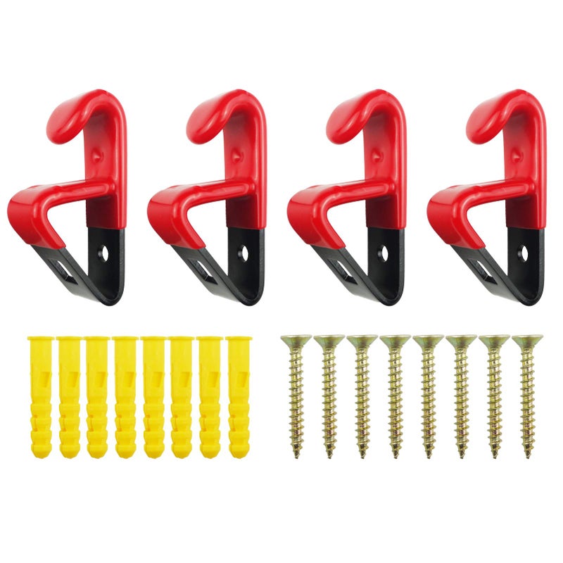 Generic WHEEL CONNECT Wheel Display Hooks, for Hanging Rims on The Wall. Made of Solid Steel with Soft Plastic Coated. Accessories Included. Extra Large Size. Pack of 4. - Image 1