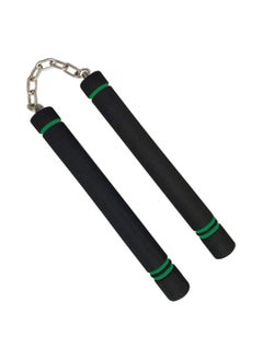TOPOINT Nunchuck,Safe Foam Training Nunchucks/Nunchakus with Steel Chain for Kids & Beginners Practice and Training,Color: Green & Black  - Image 1
