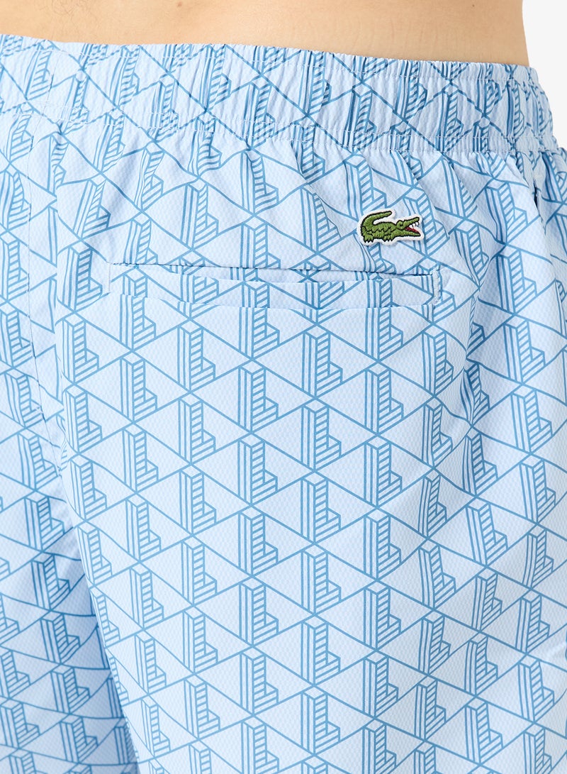 LACOSTE Monogram Print Swim Trunks - Image 5