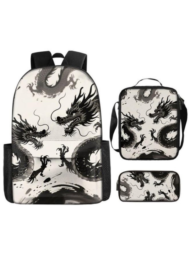 [Super new special offer] Cartoon theme bag three-piece set | double-shoulder + hand-held + storage pen bag | gift self-use good-looking - 546  - Image 2