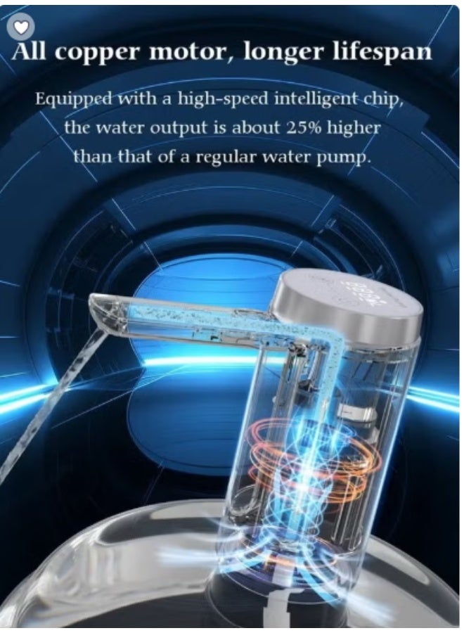 Folding Electric Water Pump Dispenser Electric Touch Screen Wireless Portable Water Pump 3 Quantitative Settings Drinking Water Pump Portable Multipurpose Dispenser for Home Office Camping - Image 4