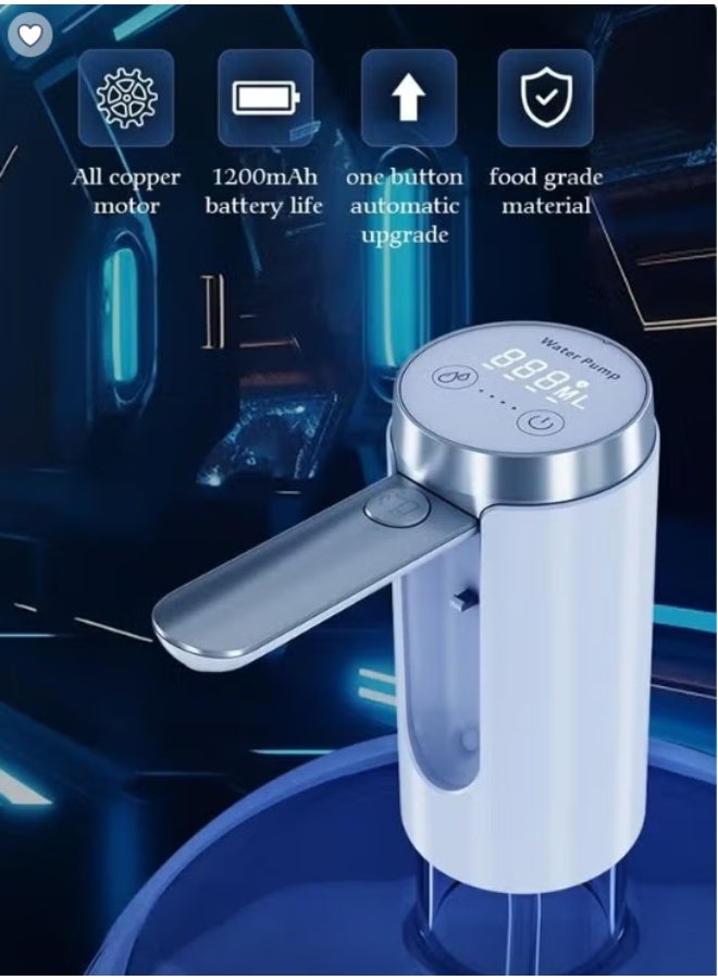 Folding Electric Water Pump Dispenser Electric Touch Screen Wireless Portable Water Pump 3 Quantitative Settings Drinking Water Pump Portable Multipurpose Dispenser for Home Office Camping - Image 1