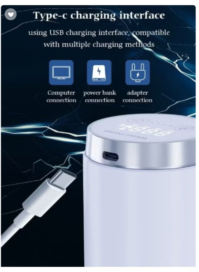 Folding Electric Water Pump Dispenser Electric Touch Screen Wireless Portable Water Pump 3 Quantitative Settings Drinking Water Pump Portable Multipurpose Dispenser for Home Office Camping - Image 3