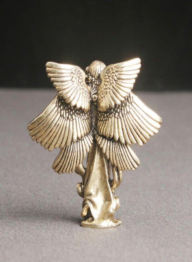 UCCKEYI Solid Brass Angel Figurine Small Statue House Office Desktop Decoration Toys USA - Image 3