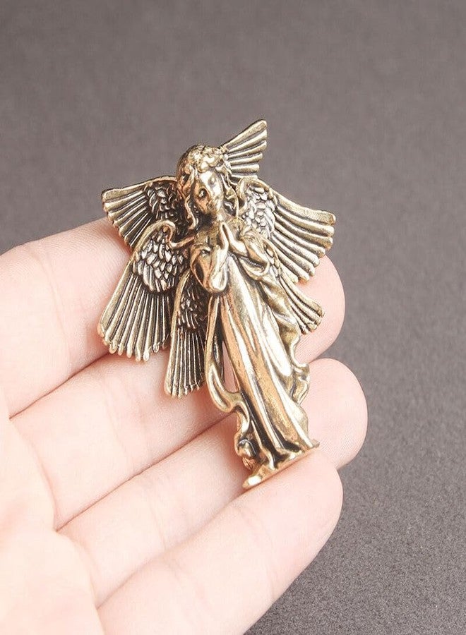 UCCKEYI Solid Brass Angel Figurine Small Statue House Office Desktop Decoration Toys USA - Image 5