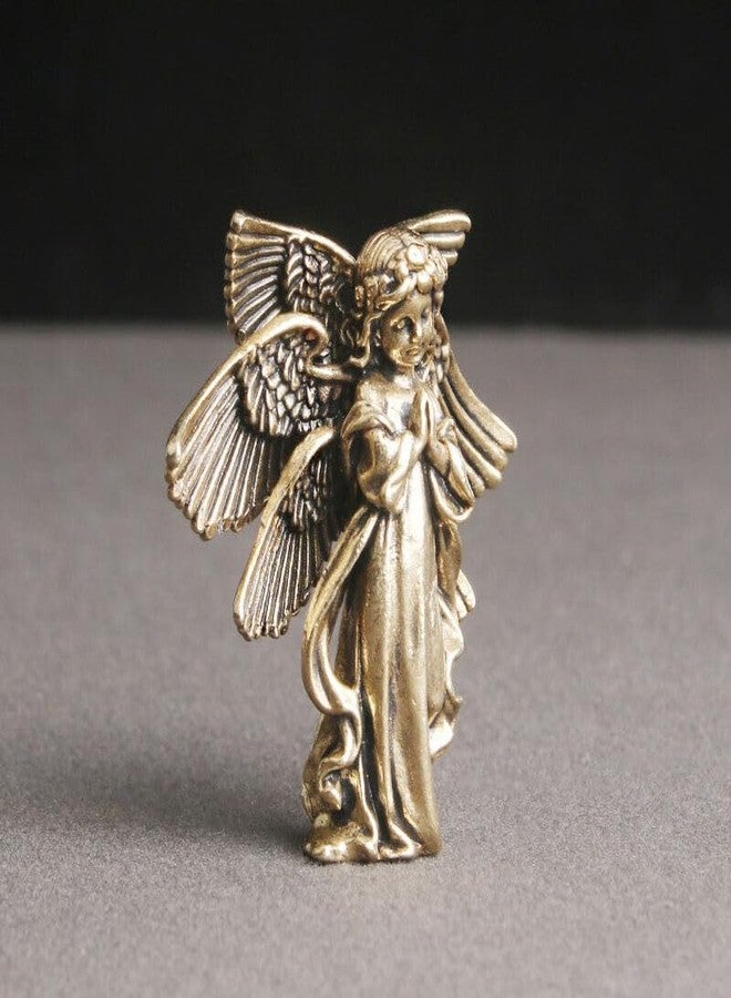 UCCKEYI Solid Brass Angel Figurine Small Statue House Office Desktop Decoration Toys USA - Image 1