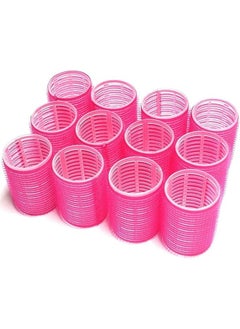 Generic 12-Piece Self Grip Hair Rollers Set Pink，Large Hair Rollers, Self Grip, Salon Hairdressing Curlers  - Image 1