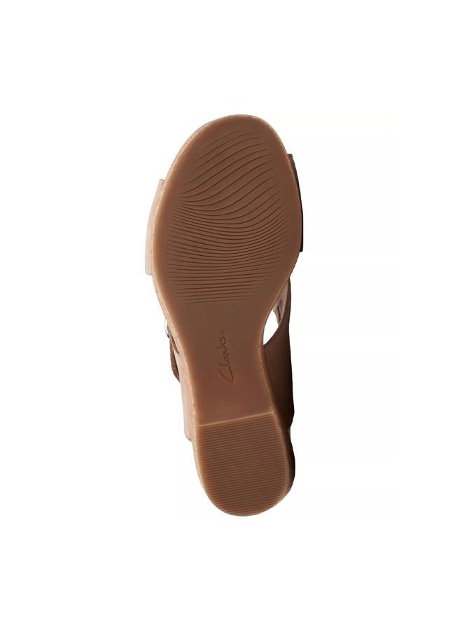 clarks Women's Giselle Dove Wedge Sandal, Sand Nubuck, 9.5 - Image 4