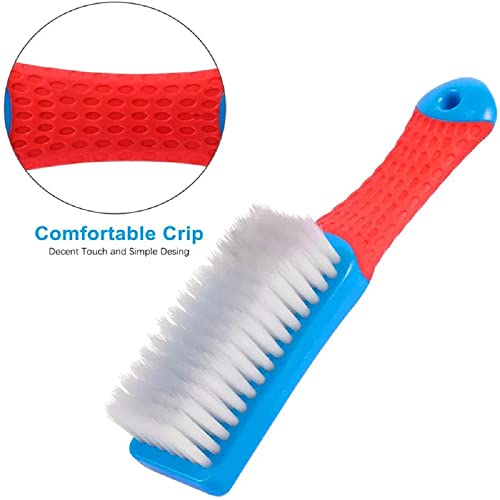 AKRIZA Pack of 2 Eco-Friendly Multipurpose Nano Soft Hair Brush for Clothes, Bathroom, Sink Cleaning - Plastic Shoe Cleaning Accessories (Yellow & Blue) - Image 3