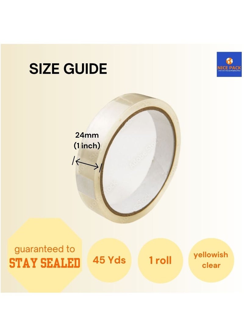 Nice Pack 1" Wide Clear Tape for Stationery Shipping Moving and Sealing  - Image 2