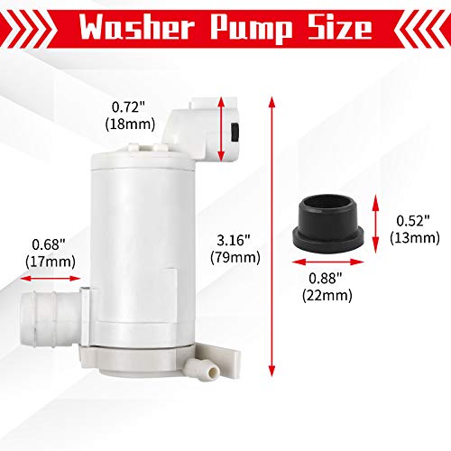 OTUAYAUTO Windshield Washer Pump - Replacement for Nissan Pathfinder, Altima, Frontier, Maxima, Xterra | Infiniti FX35 FX45 Factory OE Style with Grommet 28920-3Z000 - Image 4