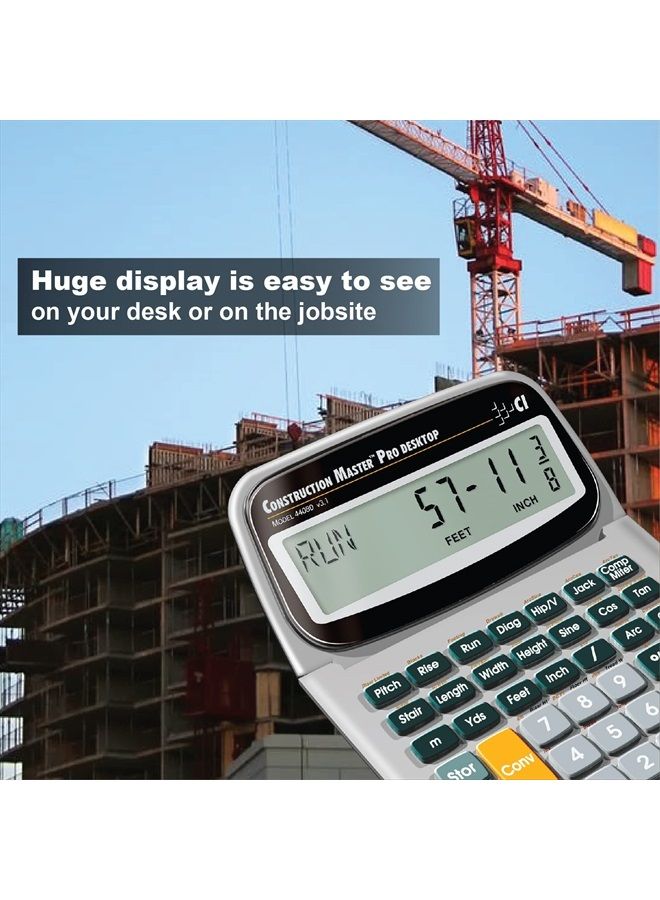 Calculated Industries 44080 Construction Master Pro-Desktop Advanced Construction Math Feet-Inch-Fraction Calculator with Trig Tool for Architects, Estimators, Contractors, Builders and Remodelers - Image 5