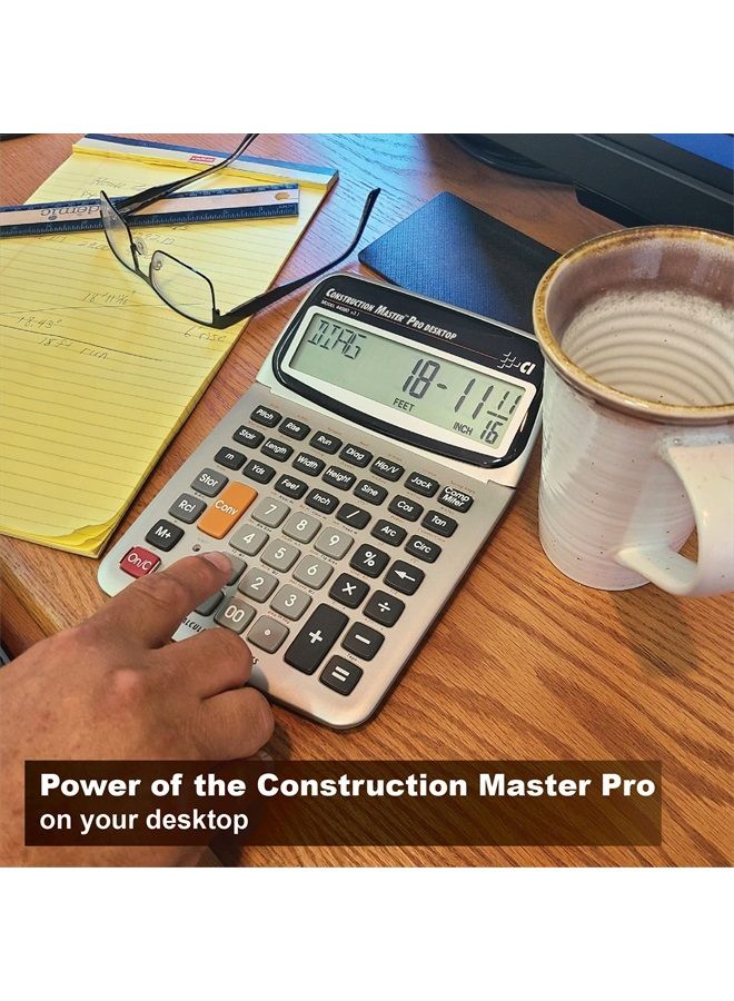 Calculated Industries 44080 Construction Master Pro-Desktop Advanced Construction Math Feet-Inch-Fraction Calculator with Trig Tool for Architects, Estimators, Contractors, Builders and Remodelers - Image 2