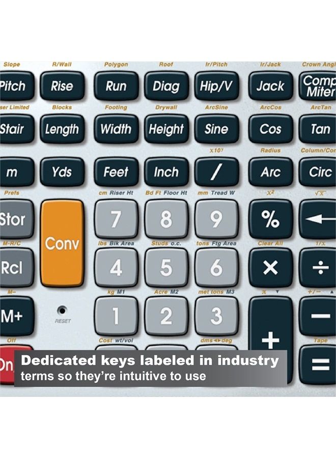 Calculated Industries 44080 Construction Master Pro-Desktop Advanced Construction Math Feet-Inch-Fraction Calculator with Trig Tool for Architects, Estimators, Contractors, Builders and Remodelers - Image 4