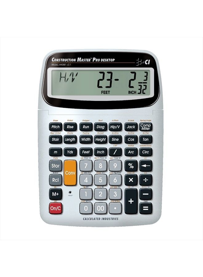 Calculated Industries 44080 Construction Master Pro-Desktop Advanced Construction Math Feet-Inch-Fraction Calculator with Trig Tool for Architects, Estimators, Contractors, Builders and Remodelers - Image 1
