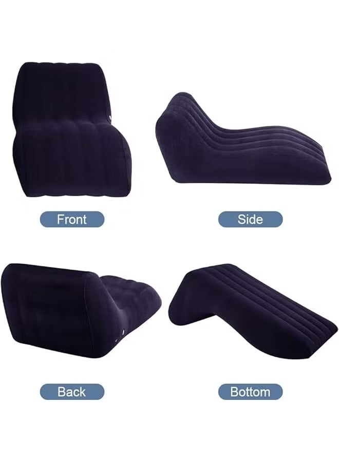 ATM Inflatable Lounge Chair – Velvet Finish, Ergonomic Design, 155x86x67 CM - Image 3