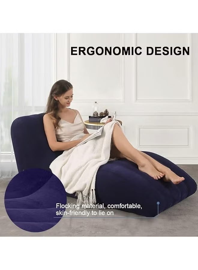 ATM Inflatable Lounge Chair – Velvet Finish, Ergonomic Design, 155x86x67 CM - Image 2
