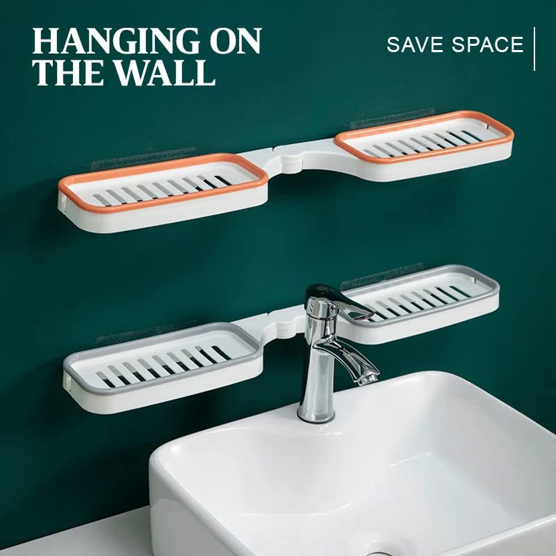 HomesWorld HomesWorld My Multifunctional Wall Mounted Corner Organizer 180 Degree Rotating Storage Rack Household Bathroom Storage Rack Multicolor Pack of 1 2 Adhesive Stickers  - Image 5