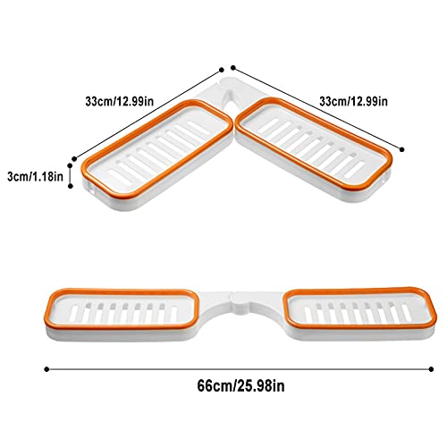 HomesWorld HomesWorld My Multifunctional Wall Mounted Corner Organizer 180 Degree Rotating Storage Rack Household Bathroom Storage Rack Multicolor Pack of 1 2 Adhesive Stickers  - Image 2