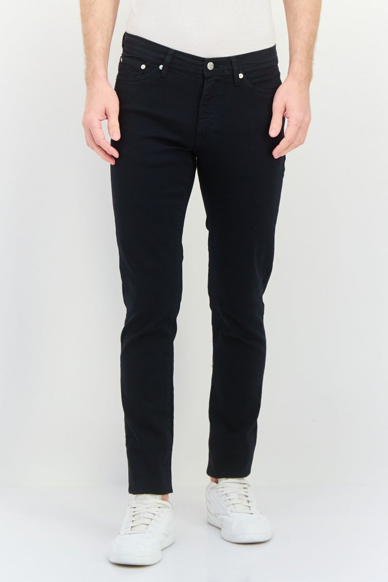 Men Extra Slim Fit Solid Stretchable Jeans, Black