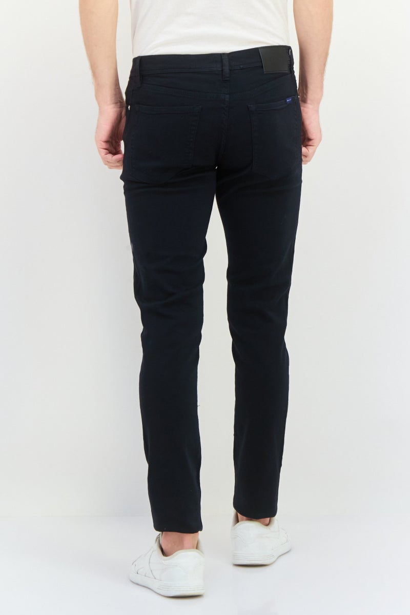 Men Extra Slim Fit Solid Stretchable Jeans, Black