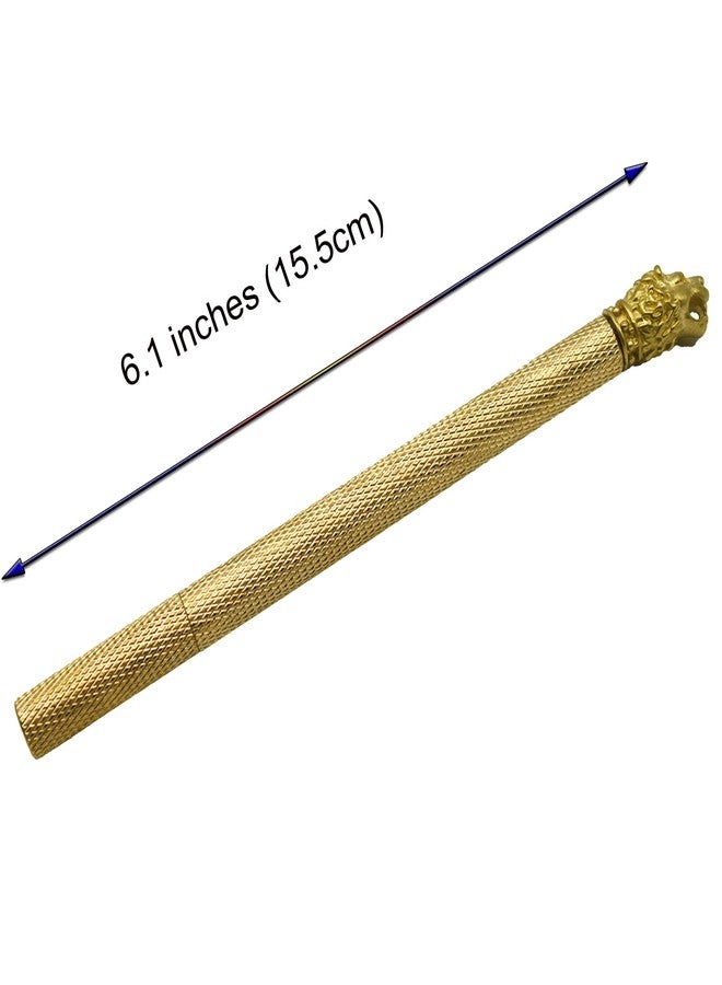 Lopenle Solid Brass Pens Heavy Lion Head Pens Vintage Brass Metal Cartoon Pen Gold Signature Pen with 12 PCS Refills For Office Accessory Corporates Gifts Charistmas - Image 2