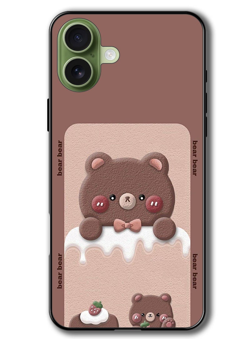 Theodor Case Compatible with Apple iPhone 17 6.3 Inch Protection Shockproof Bumper Cover Bear Strawberry - Image 1