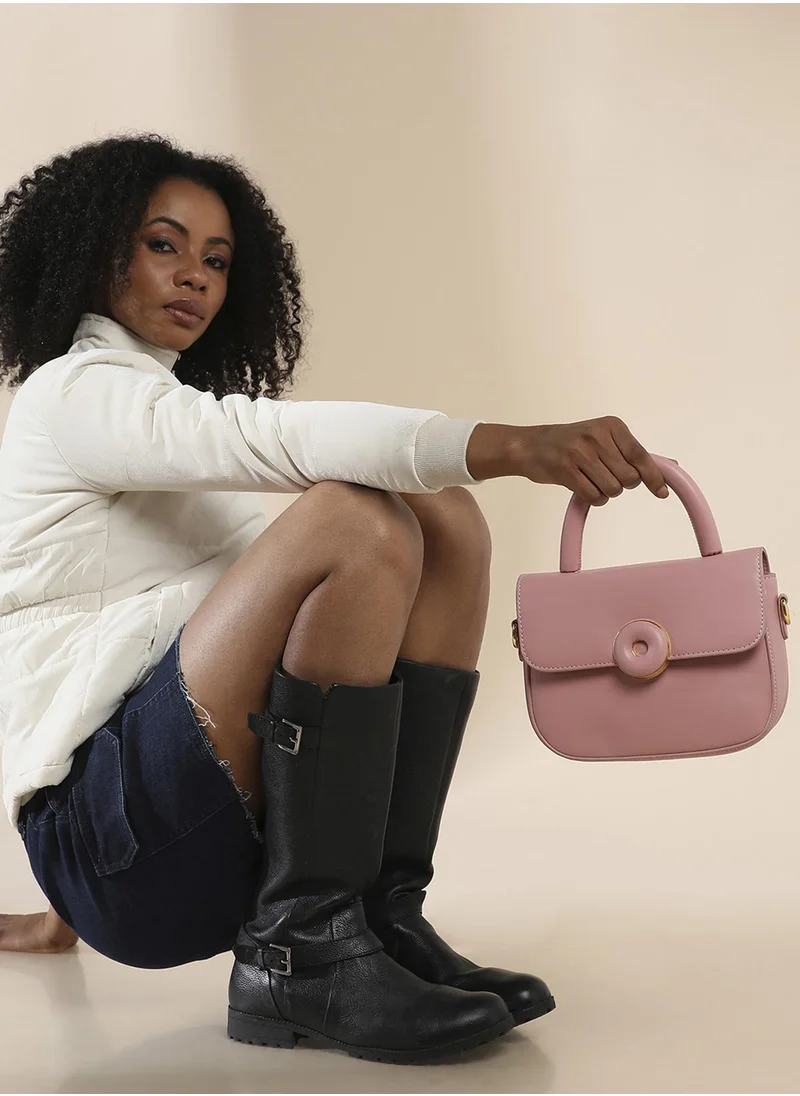 Haute Sauce Donut Buckle Handbag - Blush Pink