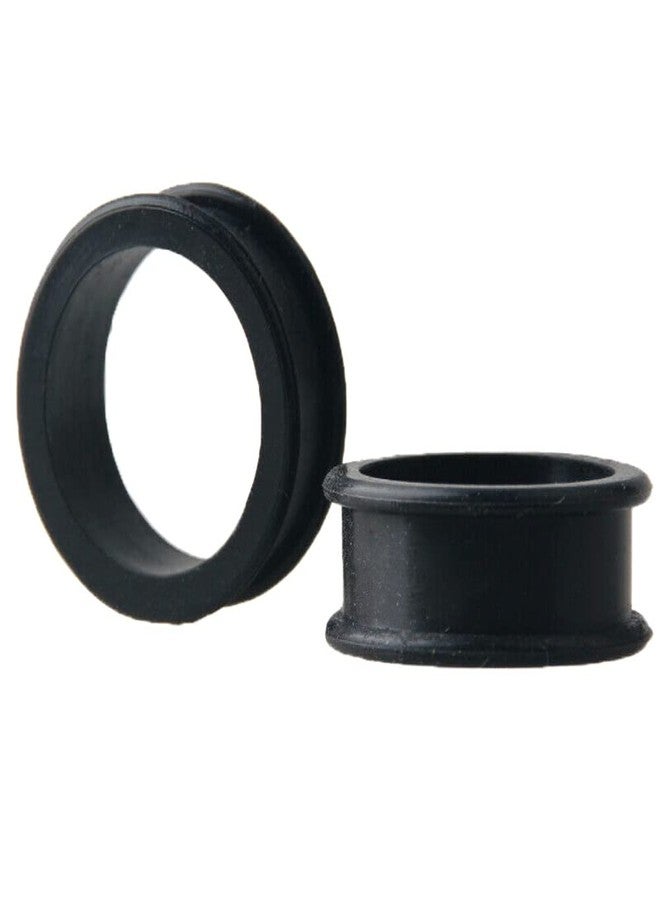 Pair 1-13/16" (46MM) BLACK SILICONE FLAT FLARE TUNNELS Double Flare Gauges Thin Soft Flexible Flesh Plugs (2pcs) - Image 1