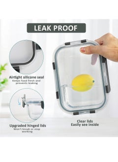 Uwals [3-Pack,1040ML] Glass Meal Prep Containers,  Lunch Box, Glass Food Storage Containers,Airtight Glass Lunch Containers with Lids - Microwave, Freezer and Dishwasher  - Image 3