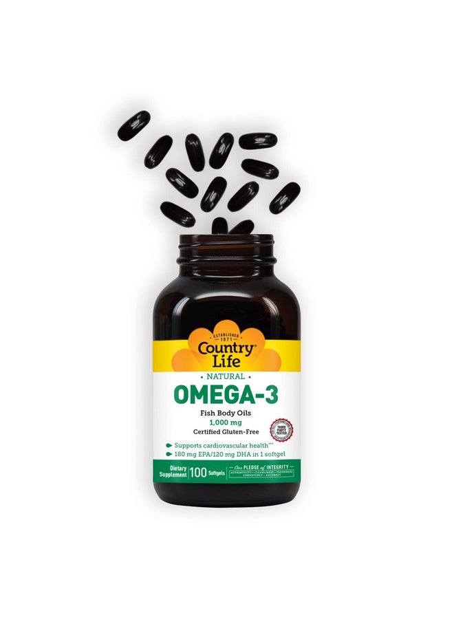 Country Life Omega 3 1000Mg Epa Dha Fish Oil One Softgel Per Day 100 Softgels Certified By Gluten Free  - Image 4