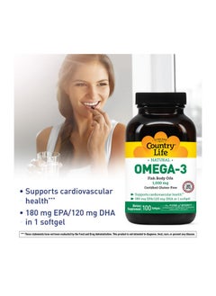 Country Life Omega 3 1000Mg Epa Dha Fish Oil One Softgel Per Day 100 Softgels Certified By Gluten Free  - Image 5