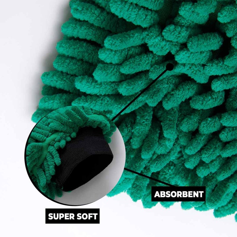 Kuber Industries Kuber Industries Chenille Dry Mitt Gloves | Multi-Purpose Gloves for Kitchen, Home & Laptop Cleaning | Lint & Scratch-Free | Super Absorbent | Dark Green | Efficient and Handy Cleaning Mitts - Image 3