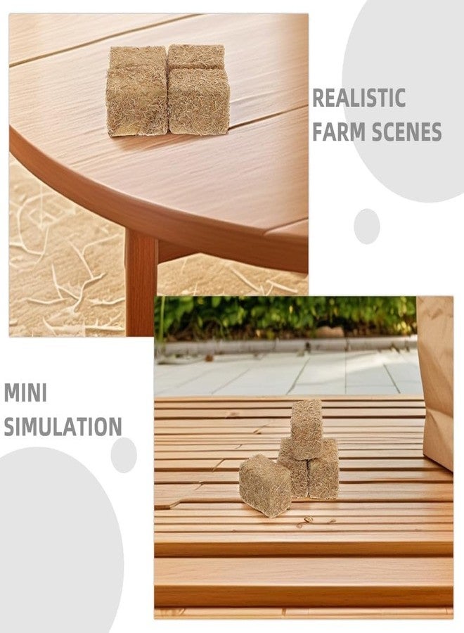 VOSCHOIX 8pcs Mini Hay Bales, Miniature Fake Hay for Decoration, Mini Haystack Bales for Mini House Decoration Garden Decoration DIY Autumn Harvest Craft - Image 4