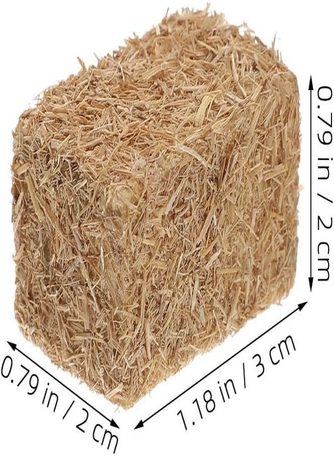VOSCHOIX 8pcs Mini Hay Bales, Miniature Fake Hay for Decoration, Mini Haystack Bales for Mini House Decoration Garden Decoration DIY Autumn Harvest Craft - Image 2