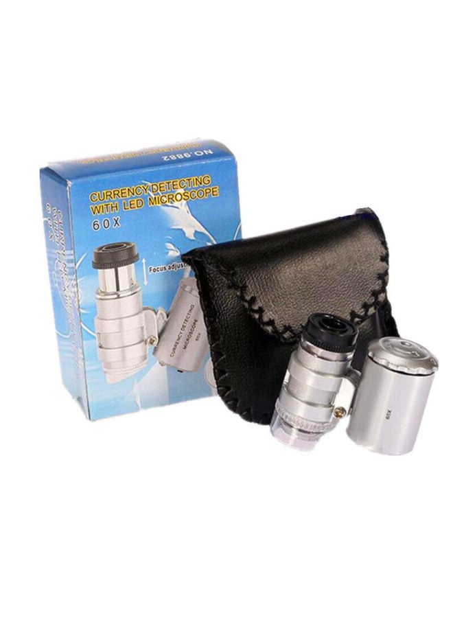 Jhopt 60x Mini Portable Microscope With Led Light, Uv Fluorescent Lamp For Currency Inspection And Gemstone elry Magnification - Image 3