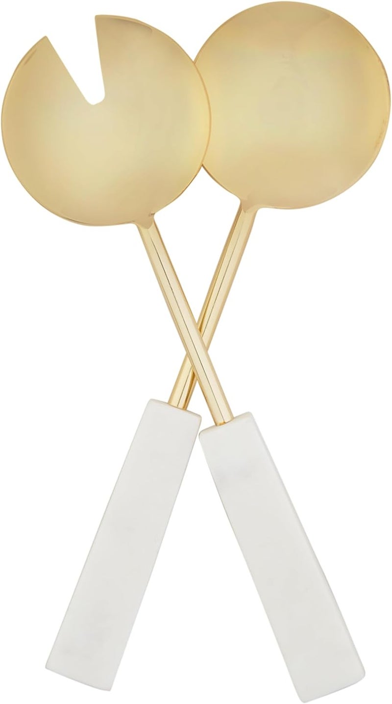 Gold Salad Servers Set; 11"