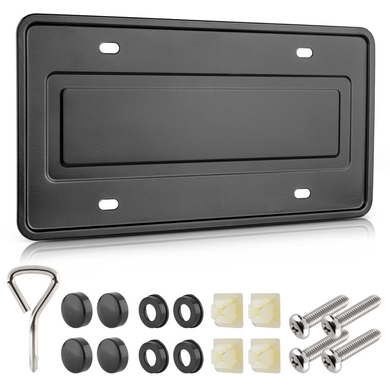 RED WOLF Stainless Steel License Plate Frame Holder Frame Backing Reinforce Bracket 6 x 12 Inch Car Tag for SUV Pickup Truck Trailer Front Rear Bumper w/o Obstruction with Screw Accessories - Image 1
