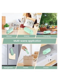 KASTWAVE Mini Bag Sealer,2 in 1 Heat Sealer with Cutter for Snacks, Rechargeable Handheld Plastic Bag Resealer, 2 Gear Adjustment Portable Magnetic Mini Bag Sealer, Sellador de Bolsas Plasticas  - Image 1