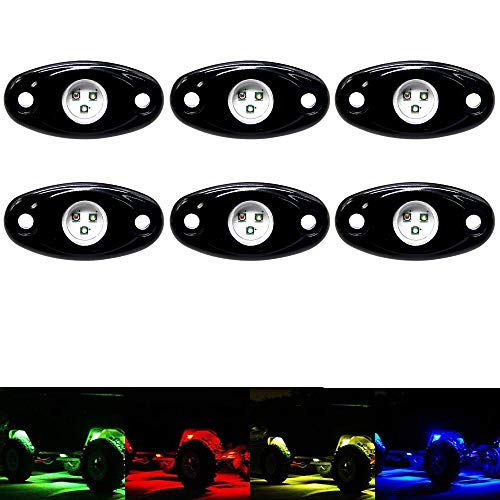 OPP ULITE RGB Rock Lights 6Pods, Multicolor Neon Accent Underglow Lighting Kit, APP Control Music Mode for Jeep Offroad Pickup Trucks UTV SUV Motorcycle, Waterproof Led Exterior Light - Image 1