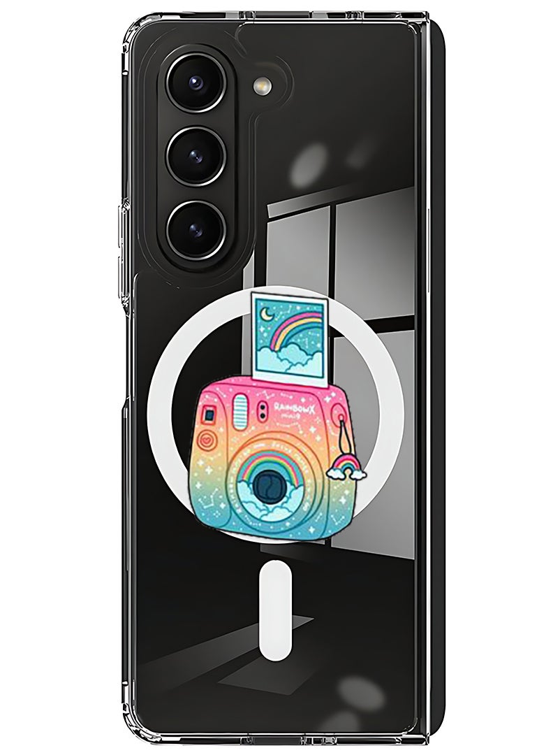 Theodor Magnetic Case for Samsung Galaxy Z Fold 5 Compatible with MagSafe Wireless Charging, Shockproof Phone Bumper Cover Polaroid - Image 1