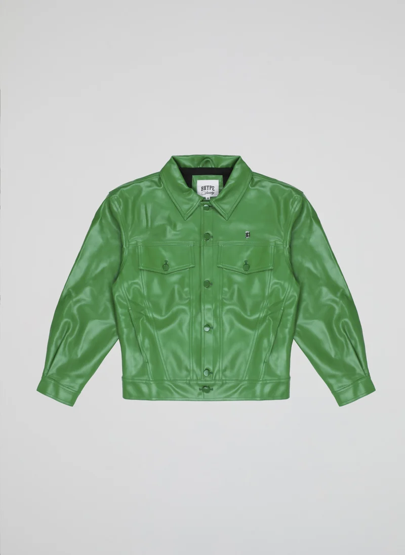 بي هايب سوسيتي B-Hype Green Faux Leather Jacket
