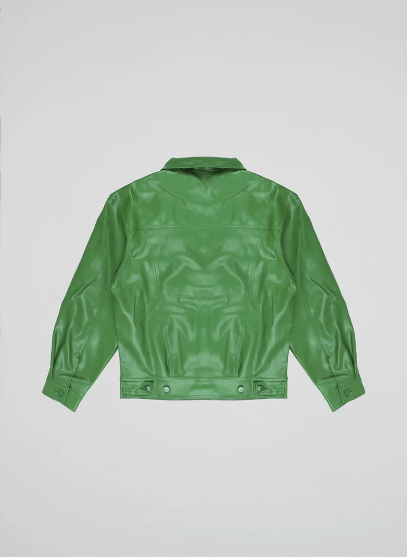 بي هايب سوسيتي B-Hype Green Faux Leather Jacket