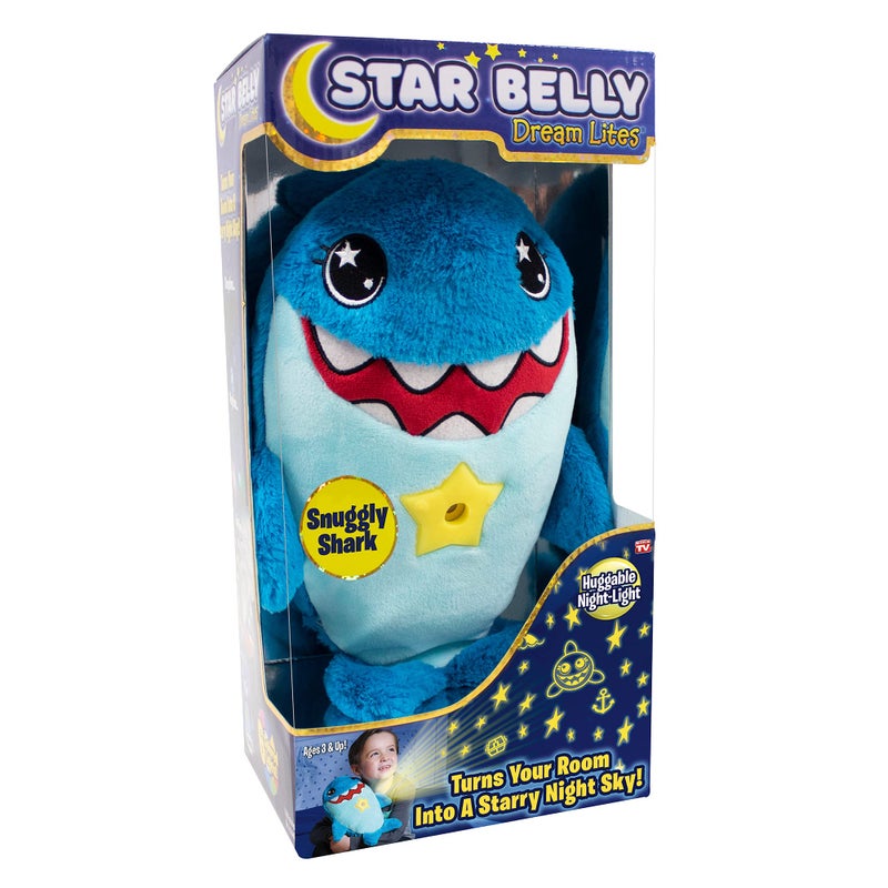 Ontel Star Belly Dream Lites, Stuffed Animal Night Light, Snuggly Blue Shark - Projects Glowing Stars & Shapes in 6 Gentle Colors, As Seen on TV - Image 2