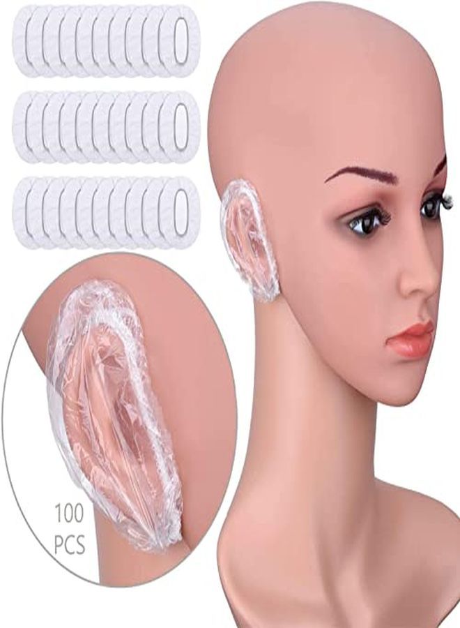 Cute critters 100 Pack Clear Disposable Ear Protectors Waterproof Ear Covers For Hair Dye Shower Bathing - Image 2