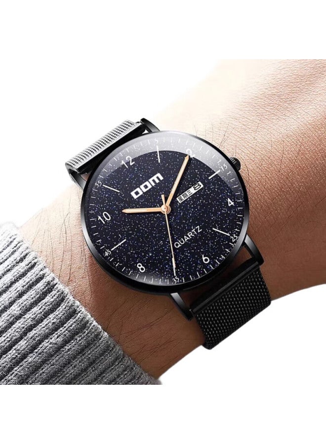 DOM Ultra-Thin Starry Sky Watch Men'S Simple Mechanical Style Casual Watch For Students Exam Special Calendar Quartz Electronic - Image 2
