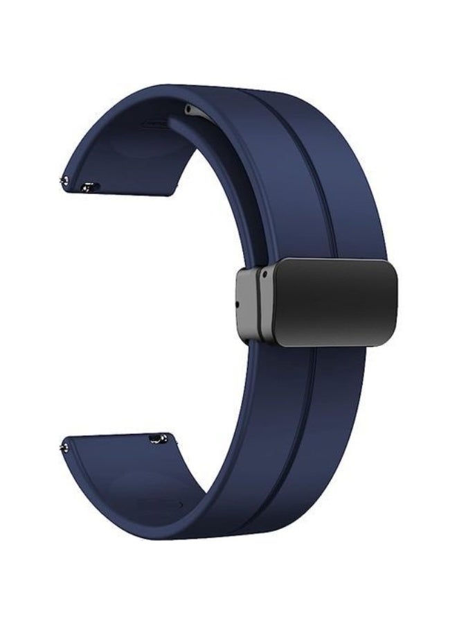 حزام سيليكون 22 مم مع مشبك قابل للطي مغناطيسي لساعة ذكية itel Storm Plus (ISW-O15) - أزرق - Image 1